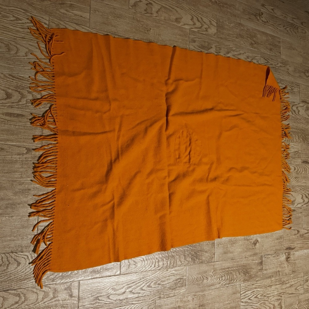VTG Pendleton Tennessee Vols Wool Blanket Orange Fringe Football Mascot 50s 60s - Picture 5 of 5